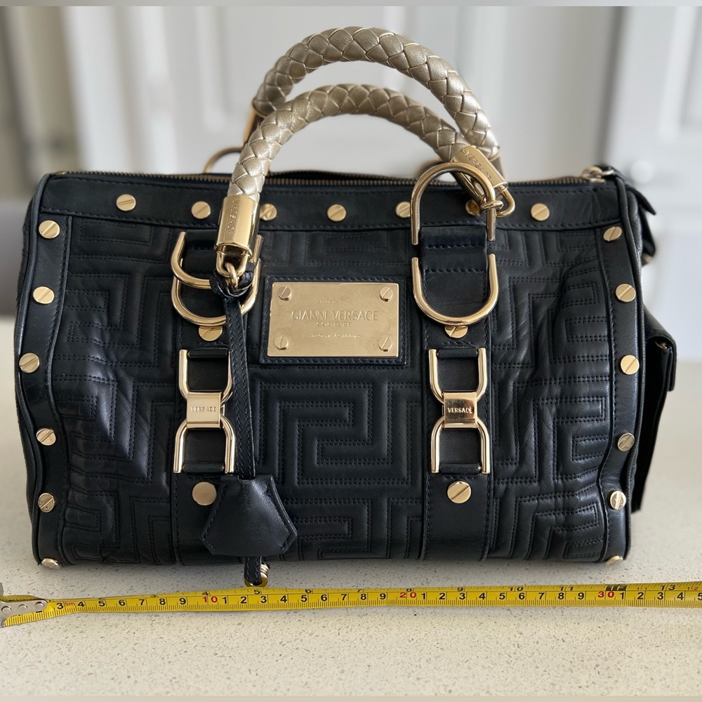 Vintage VERSACE Snap Out Of It Gold Leather with GHW Bag - Speedy